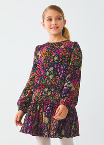 Rochie fete multicolor lejera imprimeu floral 5-8 ani