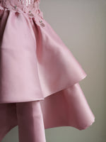 Rochie CopatiLidia culoare Roz, rochie din tafta cu flori aplicate. Rochii Elegante Fete. Rochite de ocazie, evenimente. Livrare gratuita pe Copatiliu.ro