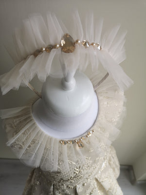 Rochie CopatiLinda culoare Auriu, rochie baroc cu paiete si tul. Rochii Elegante Fete. Rochite de ocazie, evenimente. Livrare gratuita pe Copatiliu.ro