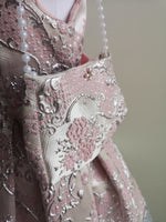 Rochie CopatiLindra culoare Roz/Argintiu, rochie baroc cu paiete. Rochii Elegante Fete. Rochite de ocazie, evenimente. Livrare gratuita pe Copatiliu.ro