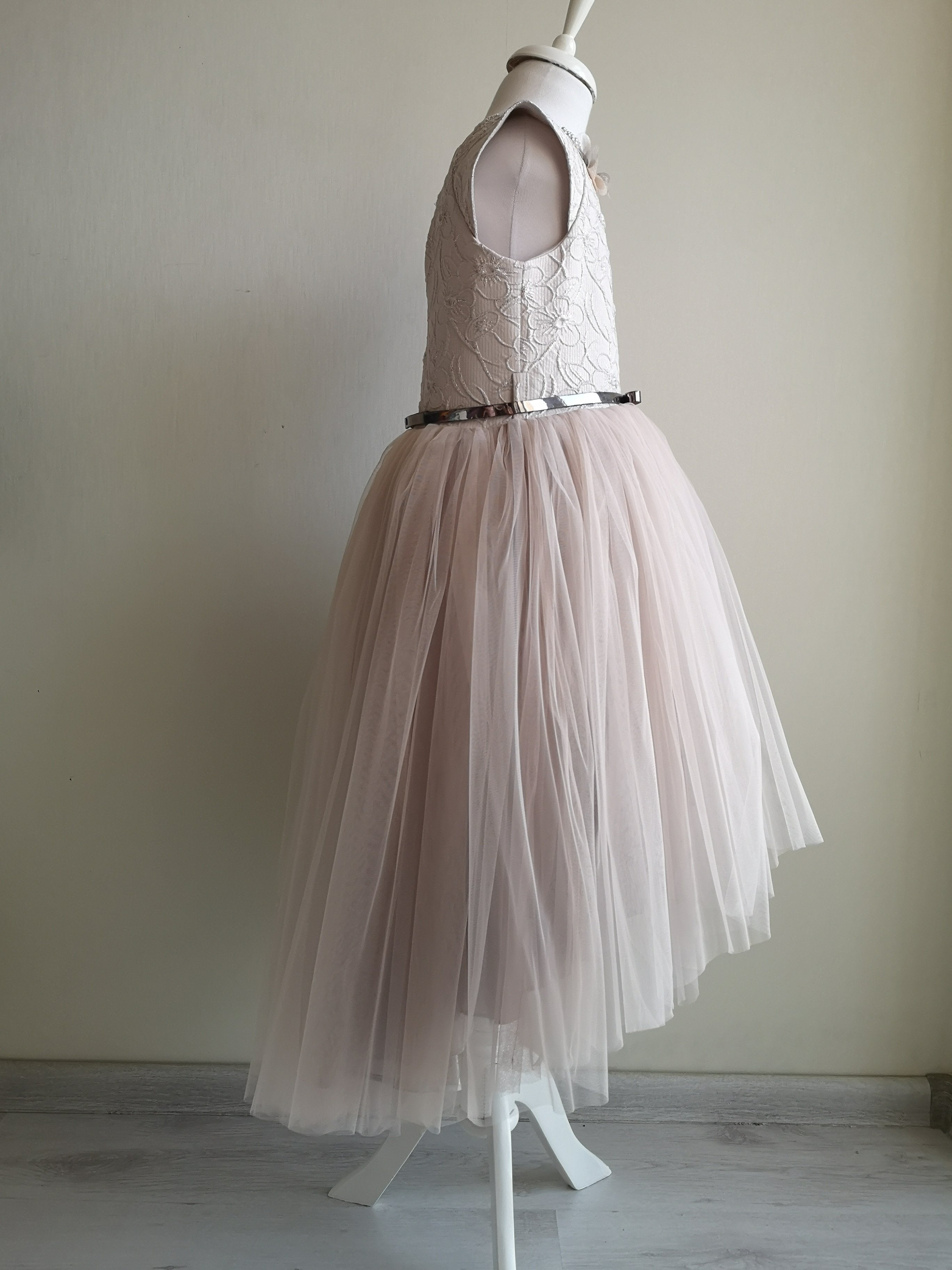 Rochie CopatiLolo culoare gri deschis, somon. Rochii Gala fete. Livrare gratuita pe Copatiliu.ro
