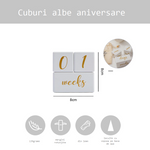 Cuburi aniversare engleza, albe